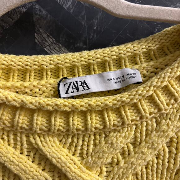 Zara Chunky Open Knit Sweater Top - Picture 3 of 7